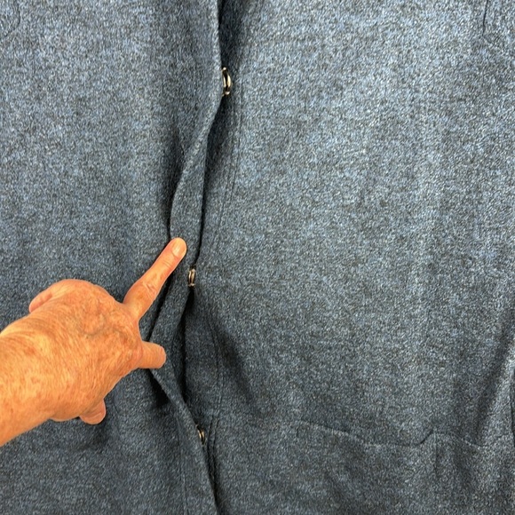 J. Jill Pure Jill Jacket Coat Size M Womans Blue Wool Blend Snap Buttons Pockets - Picture 13 of 15